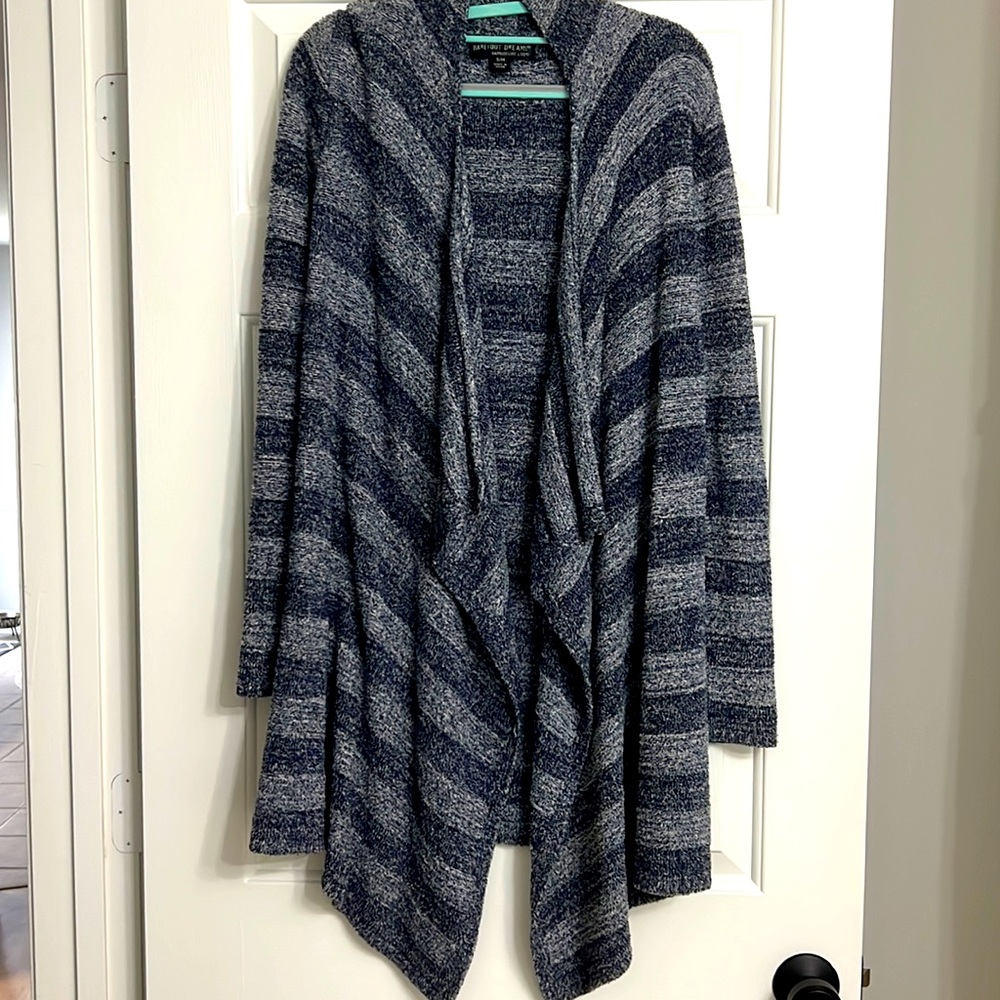 Barefoot Dreams striped cardigan, S/M